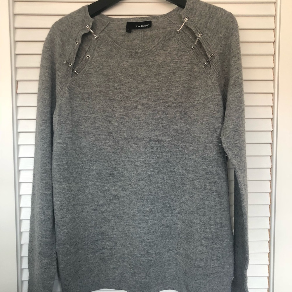 The Kooples Grey Wool and Cashmere Blend Sweater